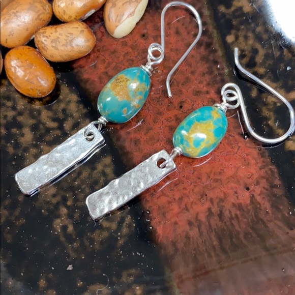 NWOT Genuine turquoise sterling ear wires - Picture 2 of 7